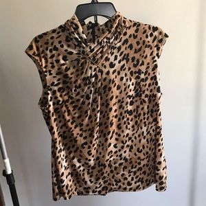 Animal print sleeveless blouse